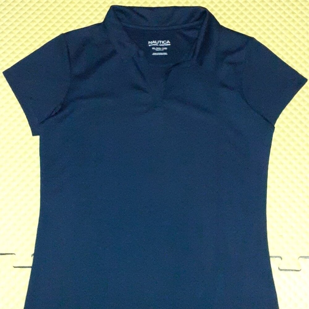 Nautica Girls UV Protection Performance Knit School Uniform Polo Shirt